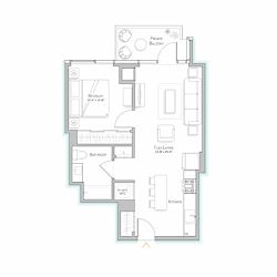 Floor Plan Tier 03 - 666 SF