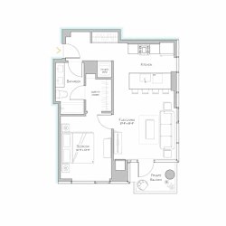 Floor Plan Tier 14 - 751 SF