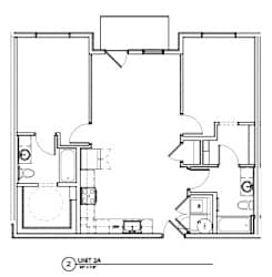 A floor plan of a unit with labeled rooms.