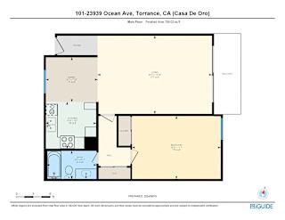 1 bedroom floor plan at Casa De Oro Apartments, California