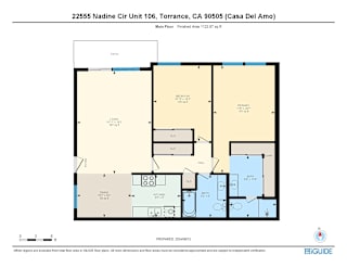 Unit 106 floor plan at Casa Del Amo Apartments, Torrance California
