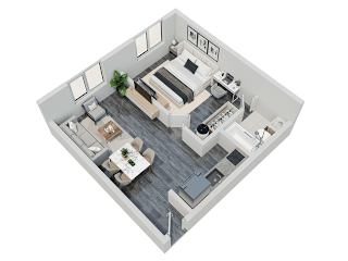 Floor Plan 1 Bedroom 1 Bathroom