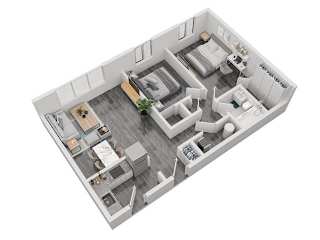 Floor Plan 2 Bedroom 1 Bathroom