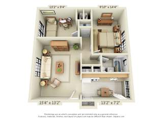a floor plan is shown in this rendering