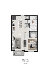 the unit a unit a1 1 bedroom floor plan