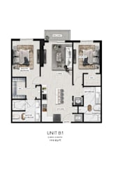 unit b1 1 bedroom floor plan  apartments whistler  the residences at