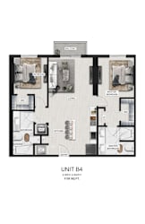 a unit e1 floor plan  1 bedroom  1190 square feet