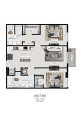 unit b3 floor plan  apartments in the galleria  unit