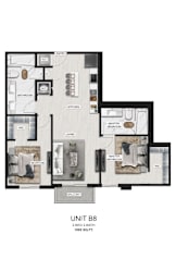 unit b1 plan  the unit apartments
