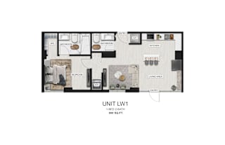 a floor plan of unit l1  1 bedroom