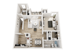 1Bed 1Bath Floor Plan at Park Lane Apartments, Southfield, MI
