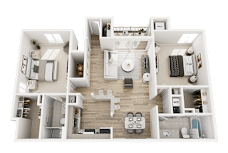 Renovated apartment homes at Park Lane Apartments in Southfield, MI.