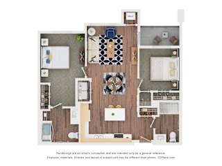 B1 Type A Floor Plan at The Addie at Metro Center 55+ Apartments, Colorado, 80012