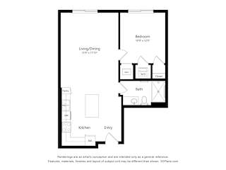 1Bed 1Bath H Floor Plan at Anchor at Gulf Harbors 62+ Apartments, New Port Richey, 34652