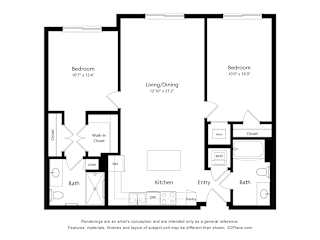 2B2B H Floor Plan at Anchor at Gulf Harbors 62+ Apartments, New Port Richey, FL