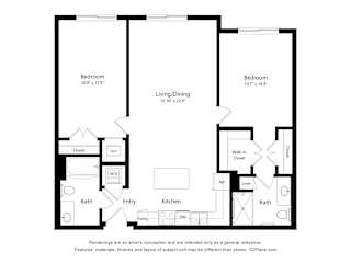 2B2B K Floor Plan at Anchor at Gulf Harbors 62+ Apartments, New Port Richey