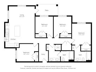 4A Floor Plan at Anson Crossing Apartments, Maxwell