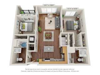 2A ADA Floor Plan at Briar Park 55+ Apartments, Georgia