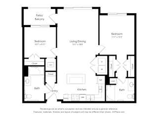 2A ADA Floor Plan Blueprint at Briar Park 55+ Apartments, Georgia