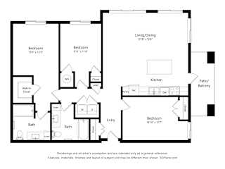 C2 Floor Plan Blueprint at Casa Azure 55+ Apartments, Phoenix