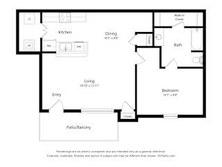 1 Bedroom Floor Plan at Chapel Ridge of Gallatin, Gallatin, TN