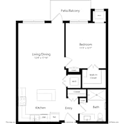 1G Floor Plan at Harbor at Twin Lakes 55+ Apartments, Roseville, MN