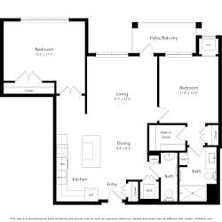 Floor Plan Two Bedroom G - 60%