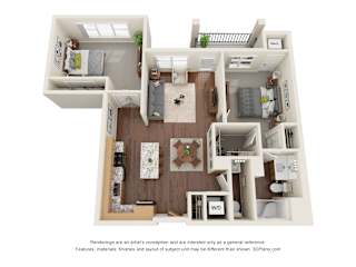 Floor Plan Two Bedroom G - 60%
