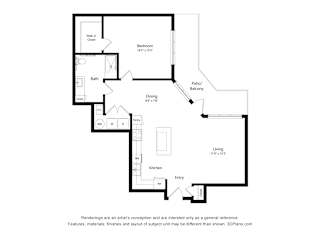 A2 Wheelchair Accessible Floor BlueprintPlan at Haven at Congaree Pointe 55+ Apartments, Columbia