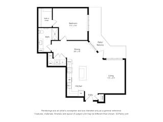 A2 Floor Plan Blueprint at Haven at Congaree Pointe 55+ Apartments, Columbia South Carolina