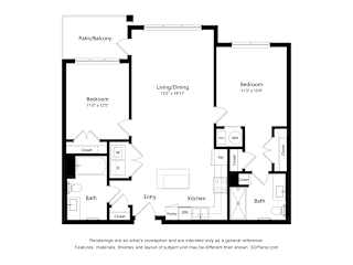 B1 Floor Plan Blueprint at Haven at Congaree Pointe 55+ Apartments, South Carolina