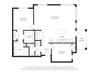 B4 Floor Plan Blueprint at Haven at Congaree Pointe 55+ Apartments, Columbia, 29209