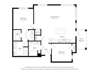 B5 Floor Plan Blueprint at Haven at Congaree Pointe 55+ Apartments, Columbia South Carolina