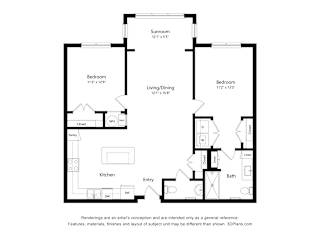 B6 Floor Plan Blueprint at Haven at Congaree Pointe 55+ Apartments, Columbia
