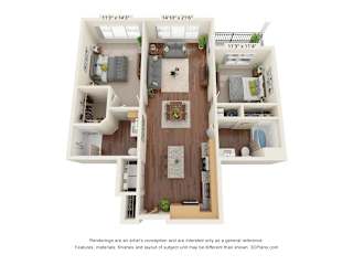 B3 ADA Floor Plan at Haven at Congaree Pointe 55+ Apartments, South Carolina