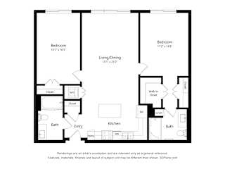 B3 Floor Plan Blueprint at Heron Ridge 62+ Apartments, Kissimmee