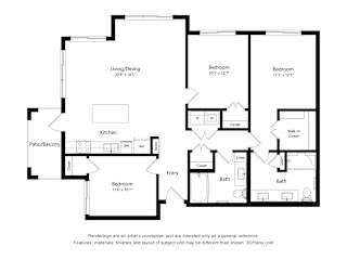 C1 Floor Plan Blueprint at Heron Ridge 62+ Apartments, Florida