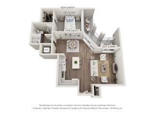 A3 Floor Plan at Heron Ridge 62+ Apartments, Florida, 34746