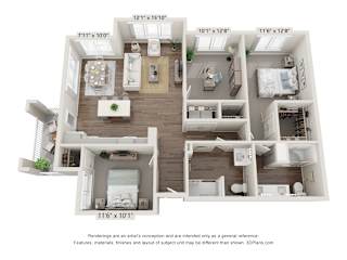 C1 Wheelchair Accessible Floor Plan at Heron Ridge 62+ Apartments, Kissimmee, FL
