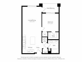 A1 Floor Plan at Juniper Square 55+ Apartments, Glendale, AZ 85301