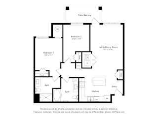 2B Floor Plan at Matlock Flats, Arlington Texas