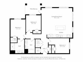 3B Floor Plan at Matlock Flats, Texas