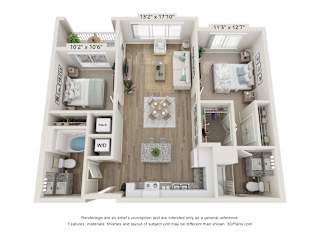 2 bed 2 bath at Sandpiper Glen 62+ Apartments, Orlando