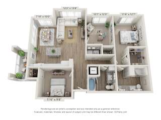 3 bed 2 bath at Sandpiper Glen 62+ Apartments, Florida