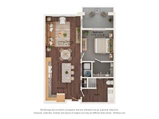 1 bed 1 bath E Floor Plan at Suncrest Vista at Canyon Trails 55+ Apartments, Arizona