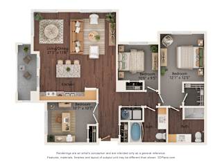 3 bed 2 bath E Floor Plan at Suncrest Vista at Canyon Trails 55+ Apartments, Goodyear