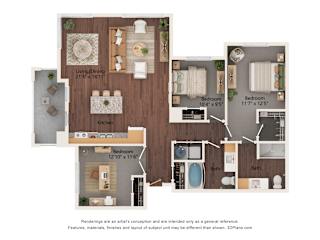 3 bed 2 bath C Floor Plan at Suncrest Vista at Canyon Trails 55+ Apartments, Arizona