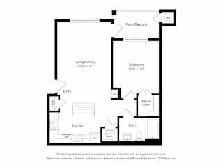 1 bed 1 bath F at The Meridian Apartments, Decatur, Georgia