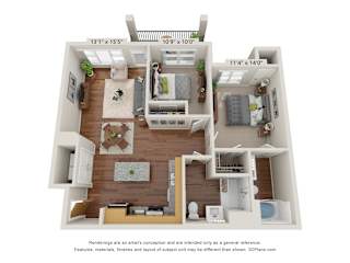 2 bed 2 bath F at The Meridian Apartments, Georgia, 30032