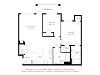 2 bed 2 bath G at The Meridian Apartments, Decatur, GA, 30032